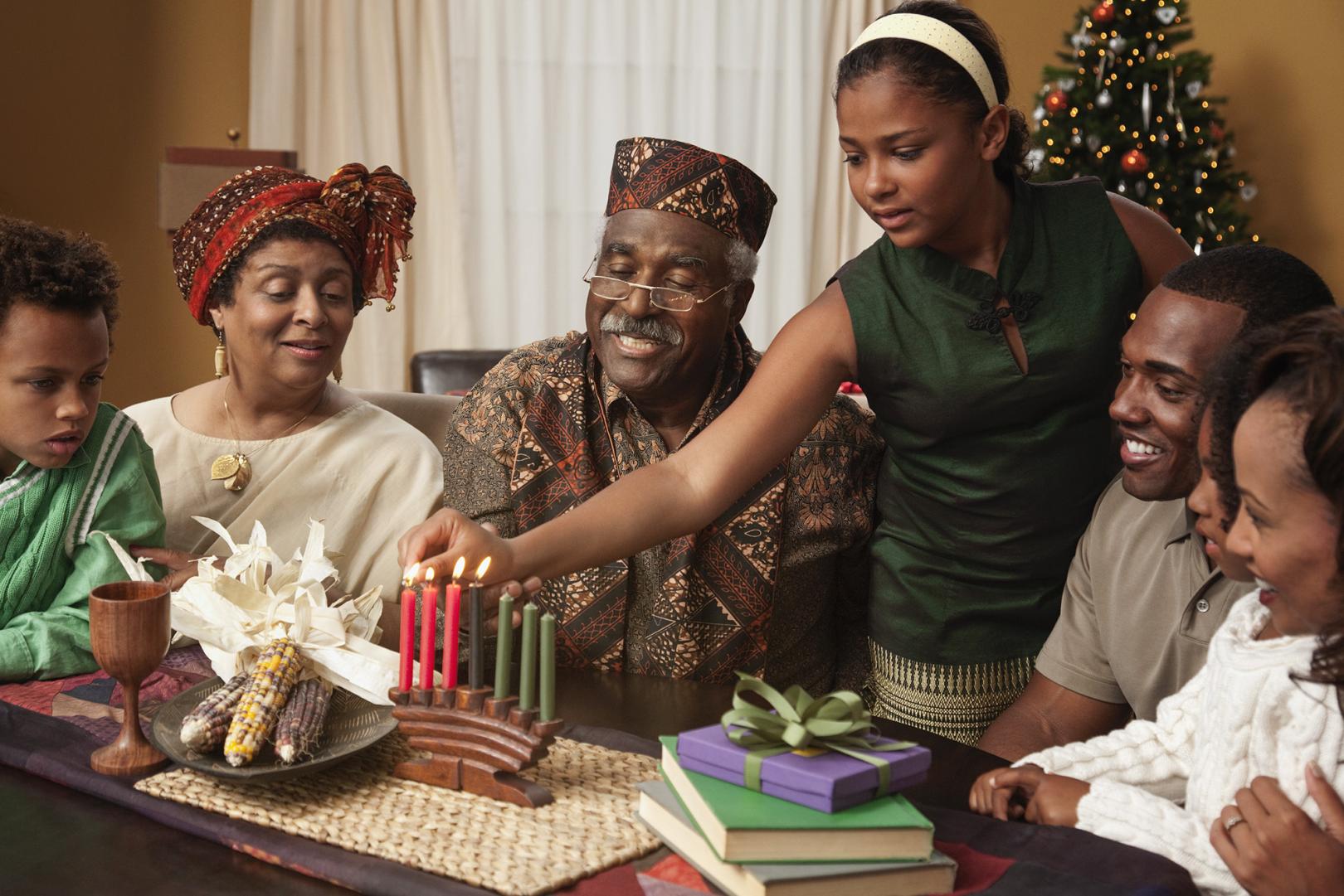 Family celebrating holiday