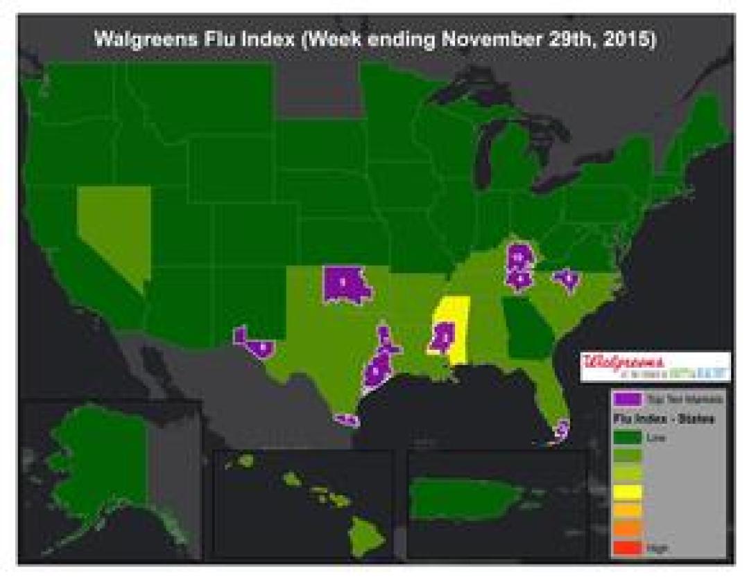 How Much Flu Activity Is In Your Community? Walgreens Flu Index™ Ranks ...