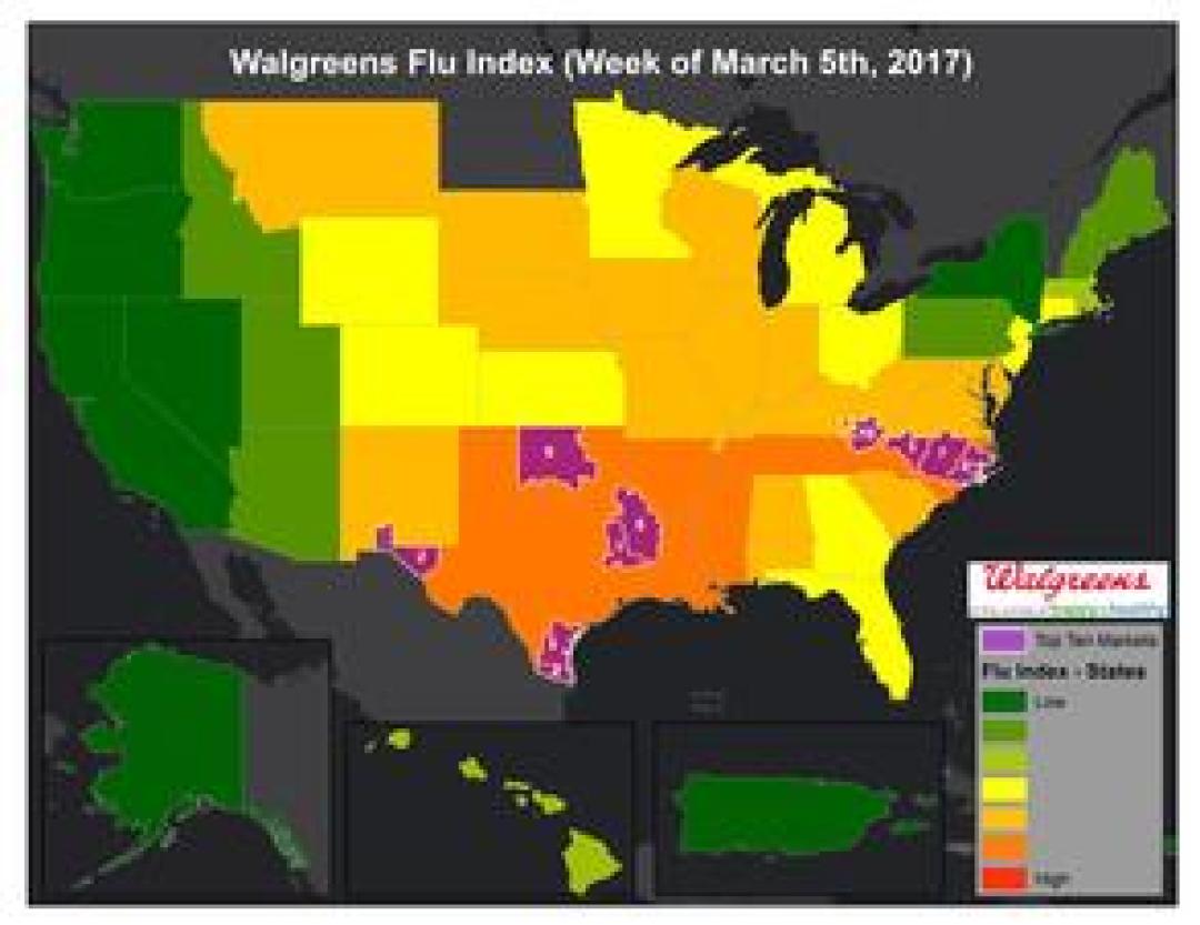 Walgreens Flu Index™ For Week Of March 5, 2017 | Walgreens Boots Alliance