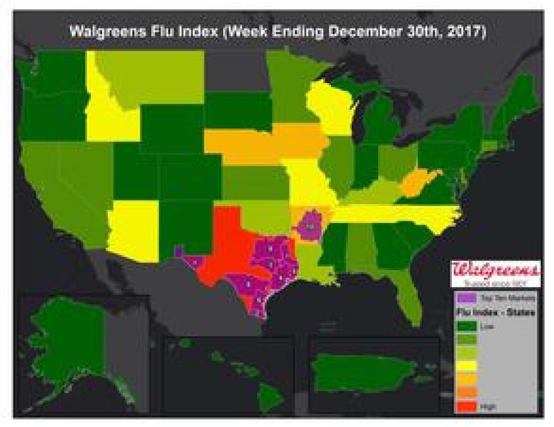 Texas Markets Continue To Top The Walgreens Flu Index List For Flu ...